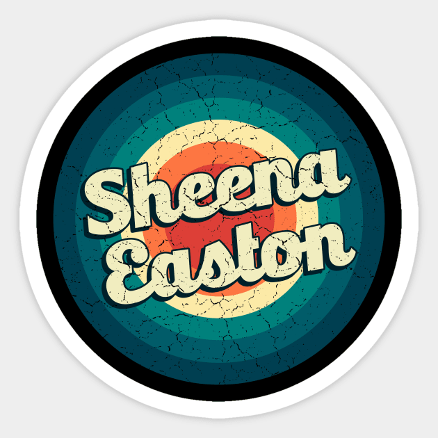 Graphic Sheena Name Retro Vintage Circle Sticker by Mysterious Astral City